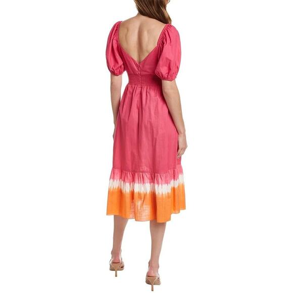 SACHIN + BABI Bri Tie Dye Midi Dress with Cut Out and Puff Sleeves – Size 6 - Picture 2 of 8